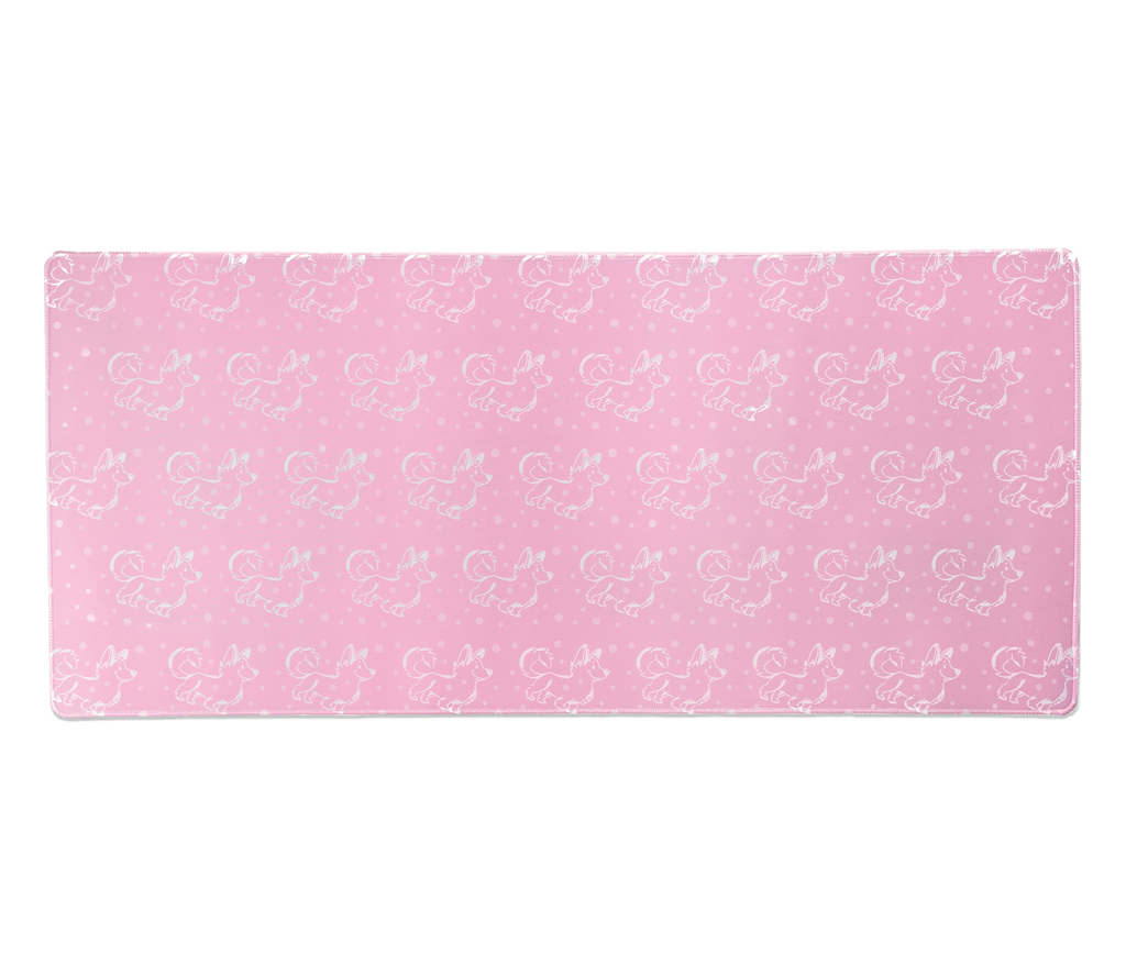Pink Corgi Desk Mat