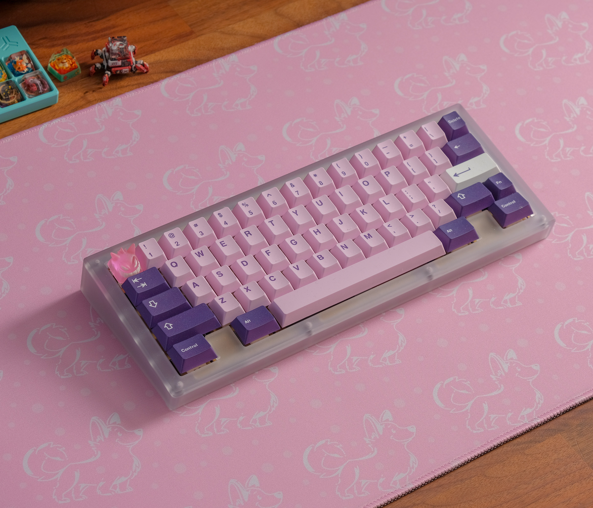 Pink Corgi Desk Mat