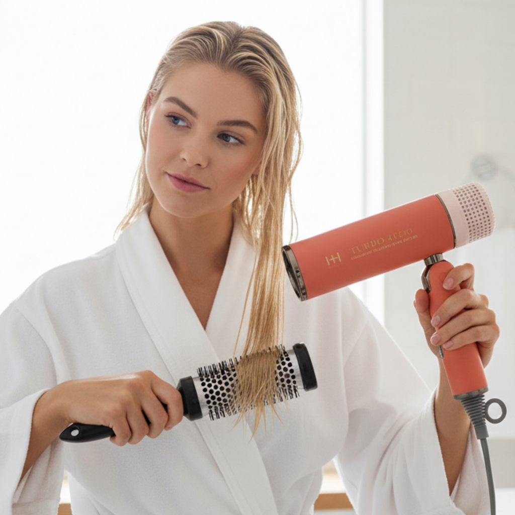 Hot & Hotter Ceramic Turbo 4000 Foldable Hair Dryer, 1 Count, Orange