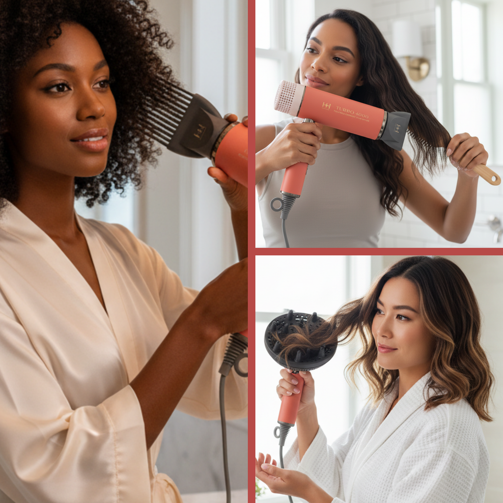 Hot & Hotter Ceramic Turbo 4000 Foldable Hair Dryer, 1 Count, Orange