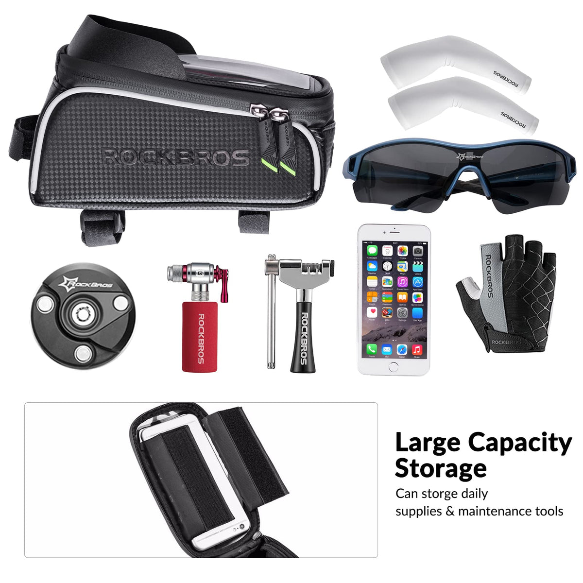 ROCKBROS Bike Phone Front Frame Bag Waterproof