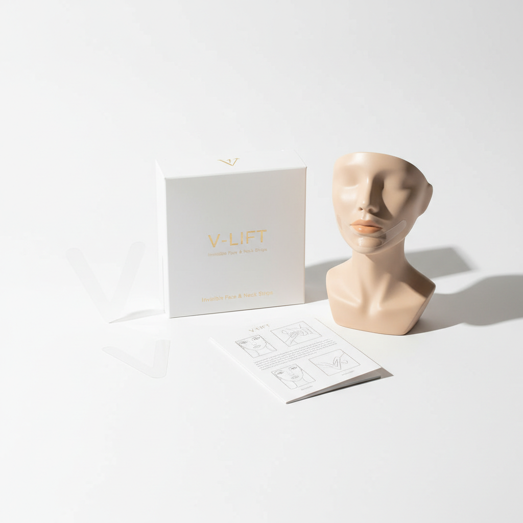 V Thin Face Lift Tape - invisible adhesive strips for chin and jawline