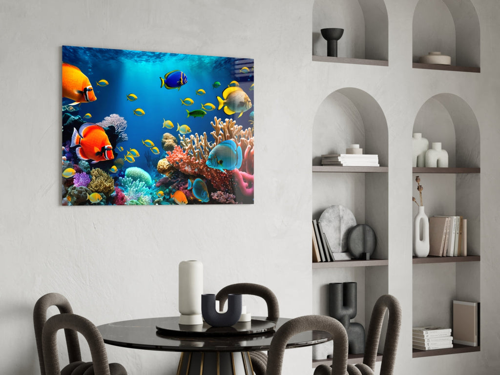 Ocean Life Glass Wall Art